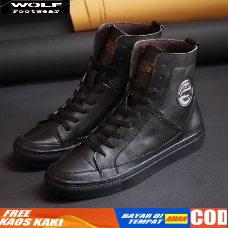 (COD) Sepatu Lokal Shoes Local Pride Cevany Dante High Full Leather Black Brown Tan Original