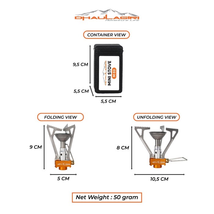 Kompor Camping Ultralight DH MINI STOVE M03 Canister