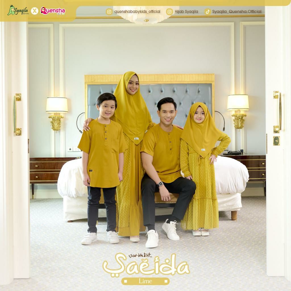 Sarimbit Keluarga SAEIDA Warna Lime original by Quensha x Syaqila