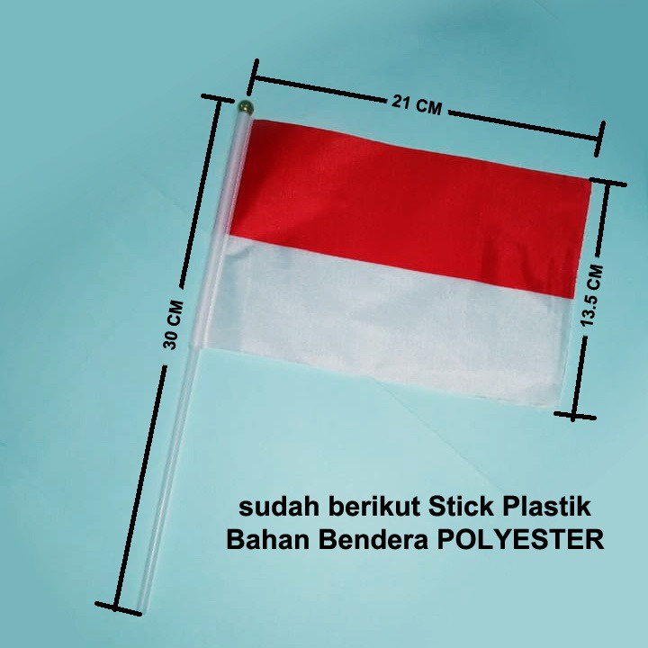 2pcs bendera tangan Indonesia Hand Waving Flag / bendera Merah Putih kecil