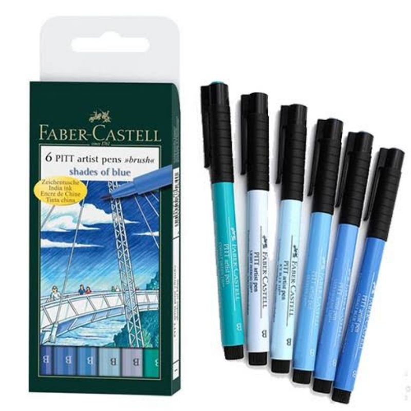 

Pitt Artist Pen ( Brush Shades of Blue set 6 )