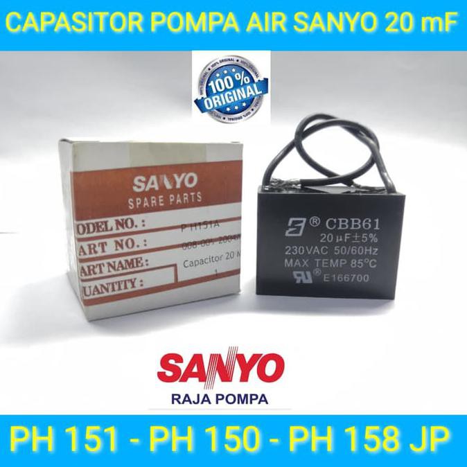 Produk Unggulan] Kapasitor - Capasitor Pompa Air Sanyo 20 Mikro Ph 150 Ph 151