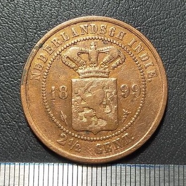 #29-BB. UANG KUNO / KOIN KUNO / BENGGOL 2.5 CENT TAHUN 1899