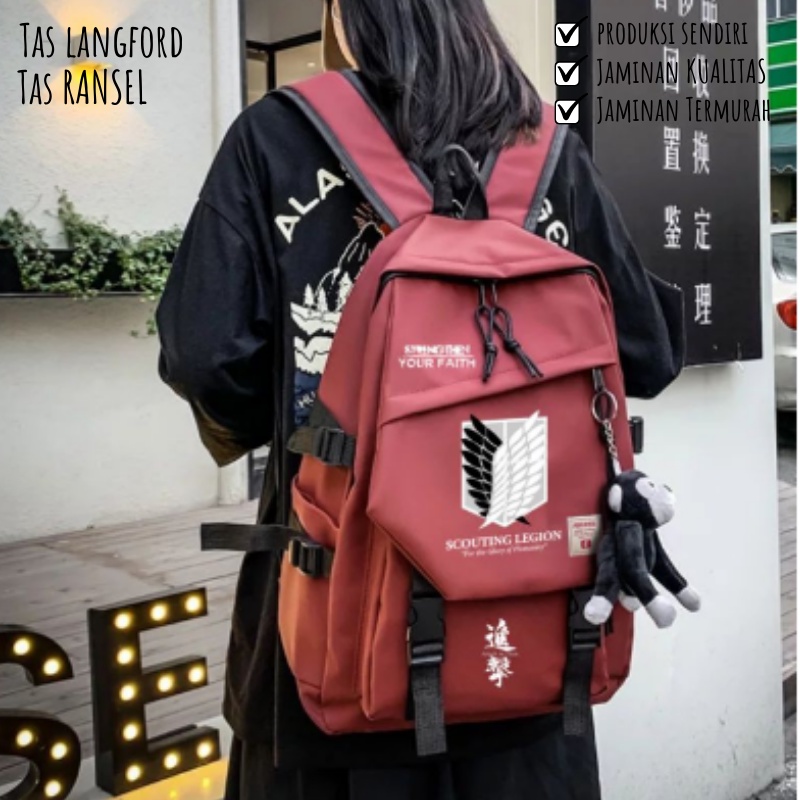 Tas Ransel Sekolah Kuliah Kerja Traveling Multifungsi Backpack Stylish Kekinian Terbaru Murah Bagus Import Lokal Original Simple Elegan Casual Unisex Perempuan Pria Wanita Cewek Cowokj