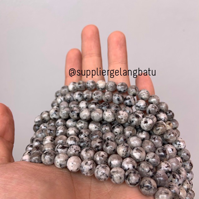 supplier batu abu labrador putih 8mm labradorite bongkah akik natural aksesoris bahan gelang kalung