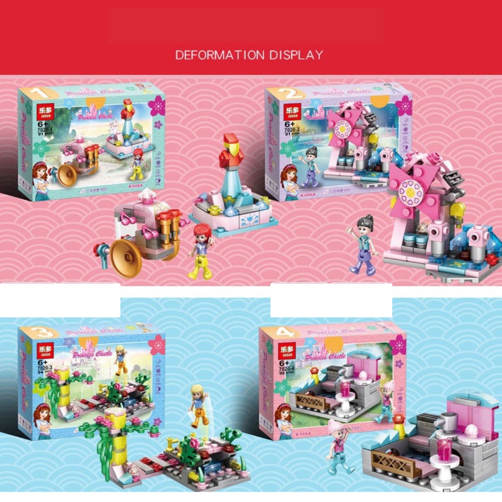 Mainan Lego 8 in 1 Barbie Castle Princess Balok Susun Edukasi DIY