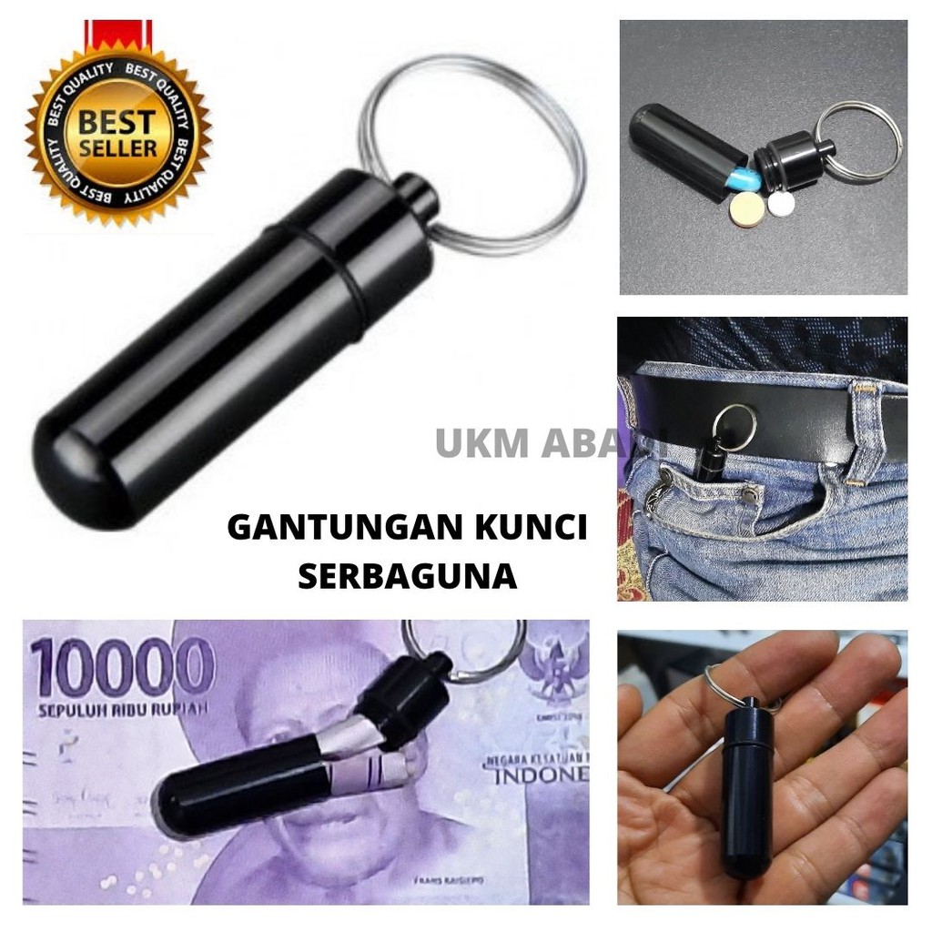 Gantungan Kunci Tempat Botol Pil Obat Uang Traveling Sport 111149