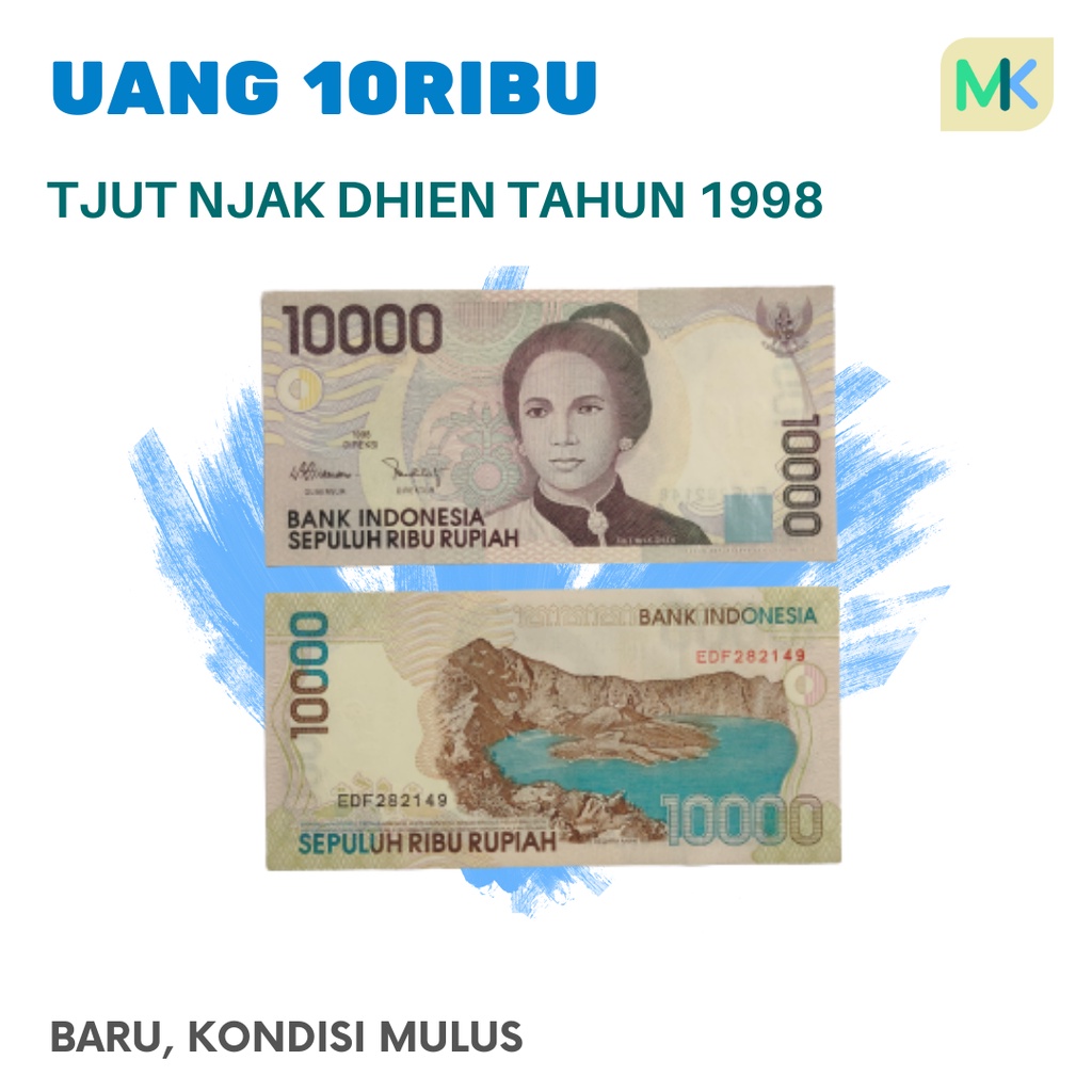 (BARU DAN MULUS) UANG KERTAS KUNO 10 RIBU RUPIAH CUT NYAK DHIEN TH 1998