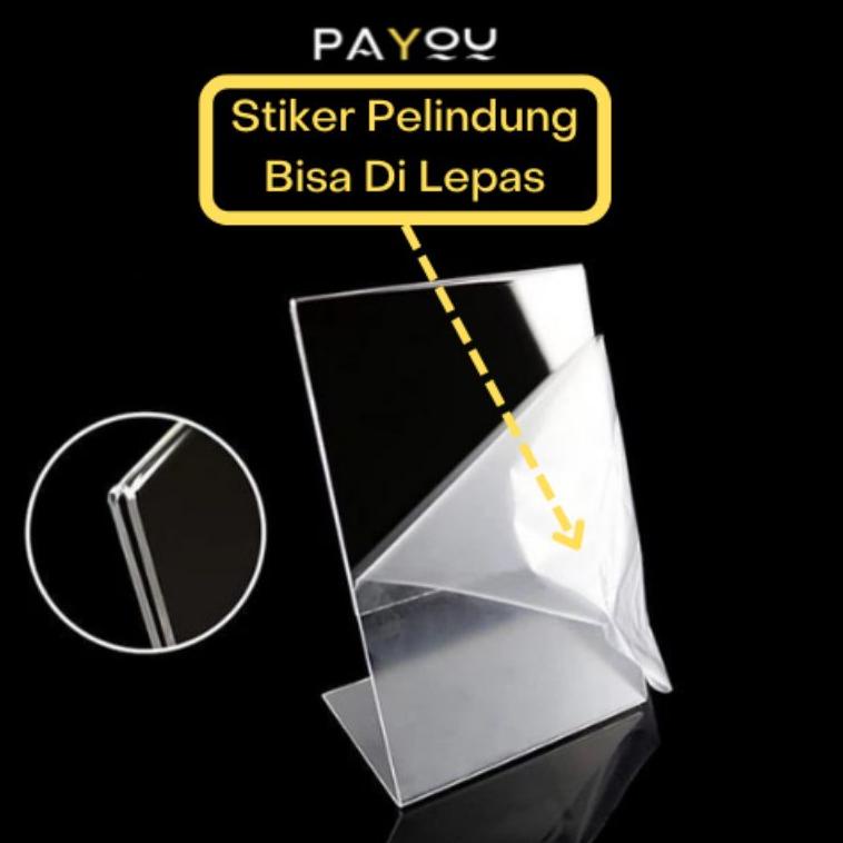 

↔Ready✩↔ Acrylic Standing A5 Type L Potrait/ Tempat QRIS/ Brosur/ Menu 44