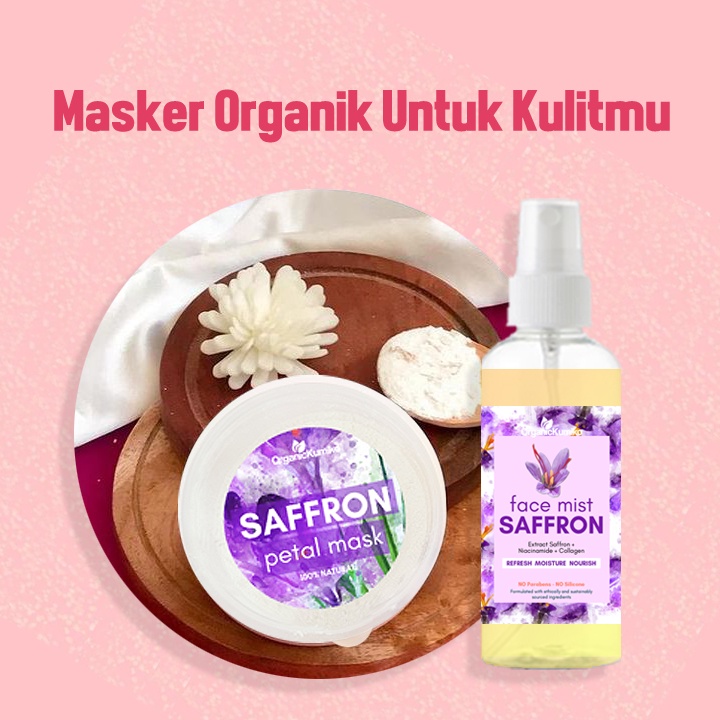 MASKER WAJAH SAFFRON BIKIN GLOWING BY ORGANIC KUMIKO RACUN TIKTOK