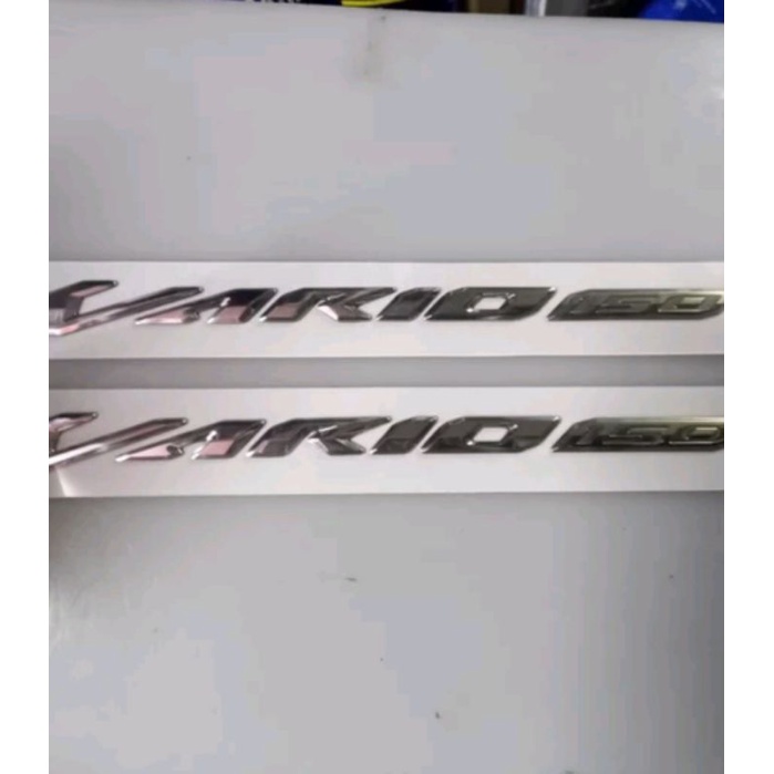 Stiker emblem vario 150 chrom original lp