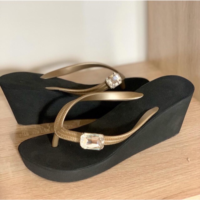 COD - POPITS MURAH POPITS KW BELINDA 7cm BY JOLINE SANDAL MURAH WEDGES MURAH