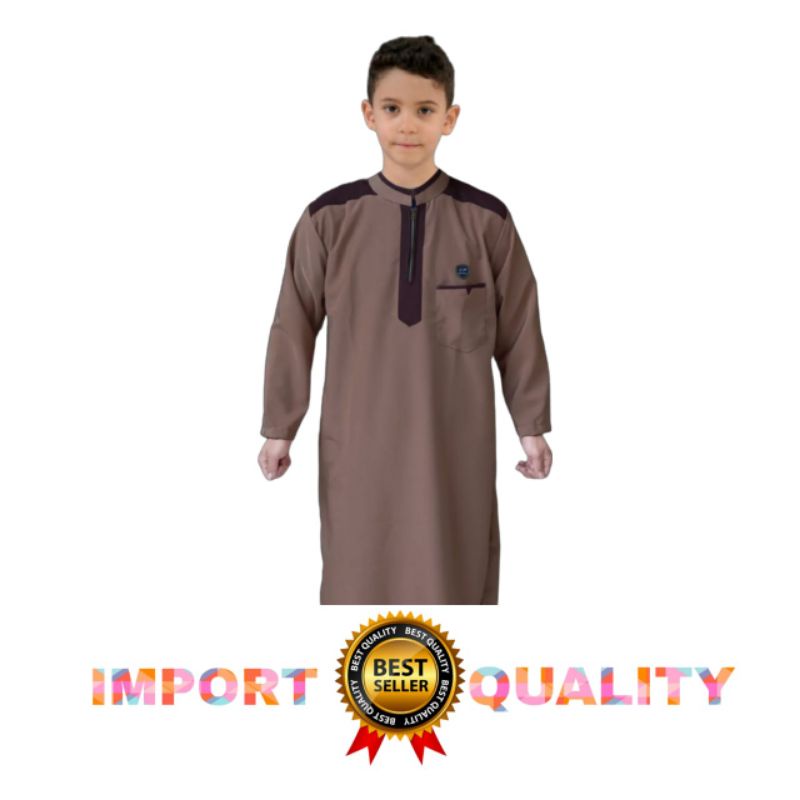 AL-KIROM/gamis anak laki laki/jubah anak pria SD,SMP BAHAN KAIN ADEM,NYAMAN DAN LEMBUT9