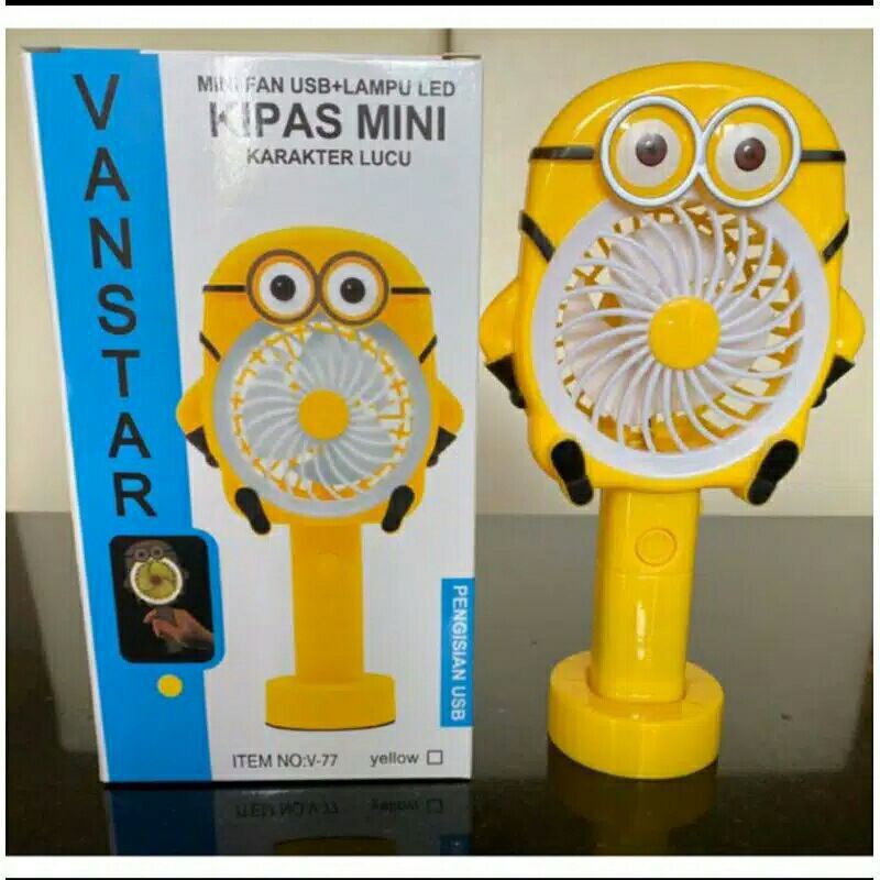 Kipas mini tangan usb portable charger / mini fan led light /kipas mini