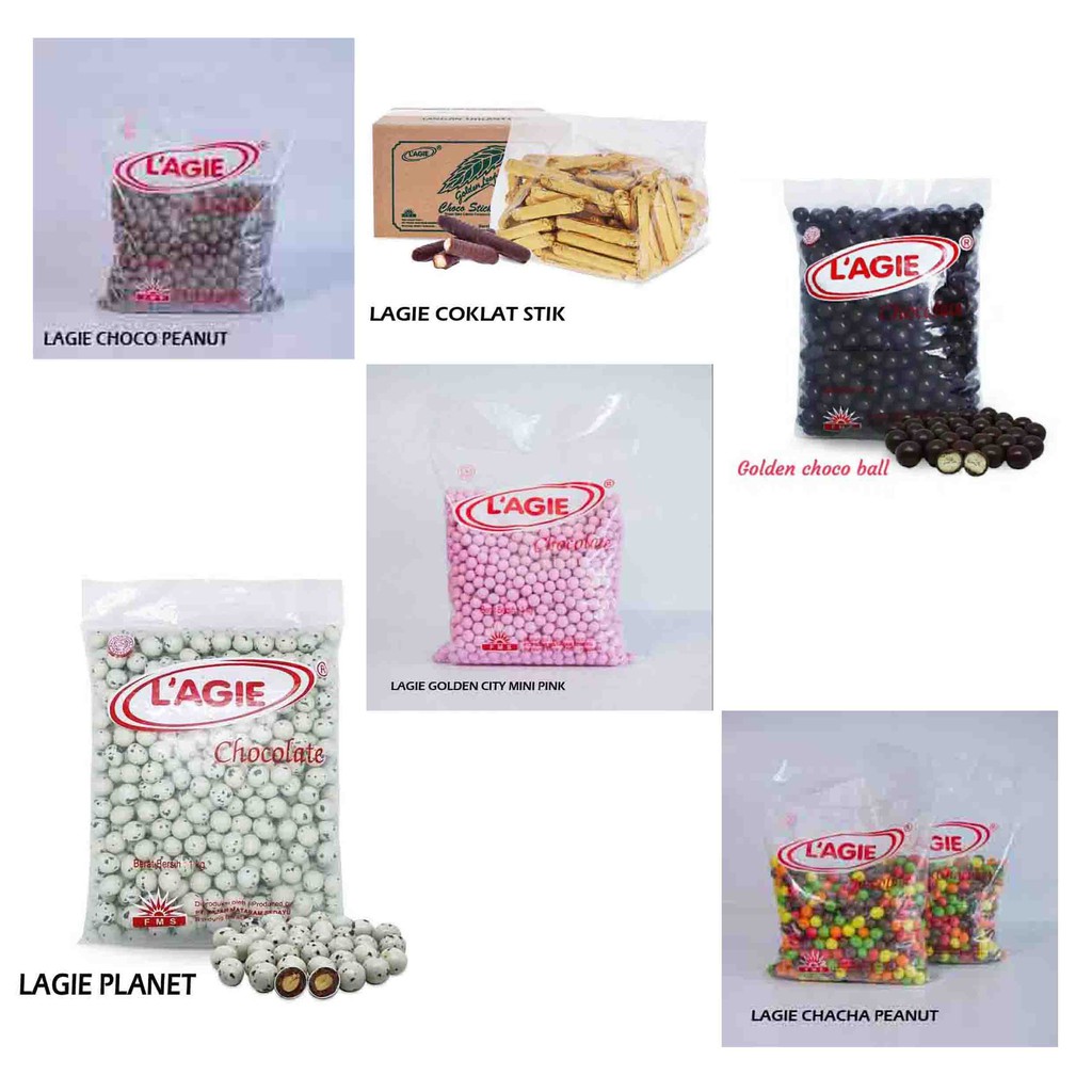 

LAGIE Coklat Kemasan Kiloan Lagie Planet Febby Warna Chcoballs Chocostik Mini Pink Coin