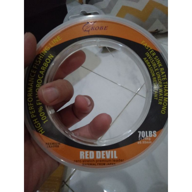 senar leader kobe red devil flurocarbon 70lbs