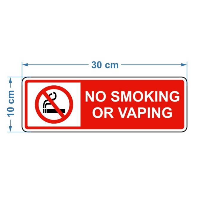 

sign Rambu Akrilik No Smoking No Vaping 30cm x 10cm Acrylic 2mm