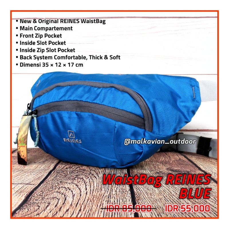 PROMO DISKON WaistBag REINES BLUE Tas Pinggang Slempang Pendaki Gunung hiking camping outdoor