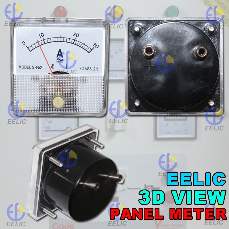 EELIC PAM-52 -A30-1 Panel AC/DC Ampere Meter Analog Program 52 Standart Internasional