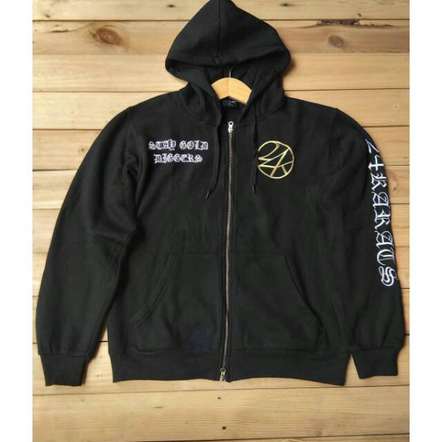 gold zipper hoodie