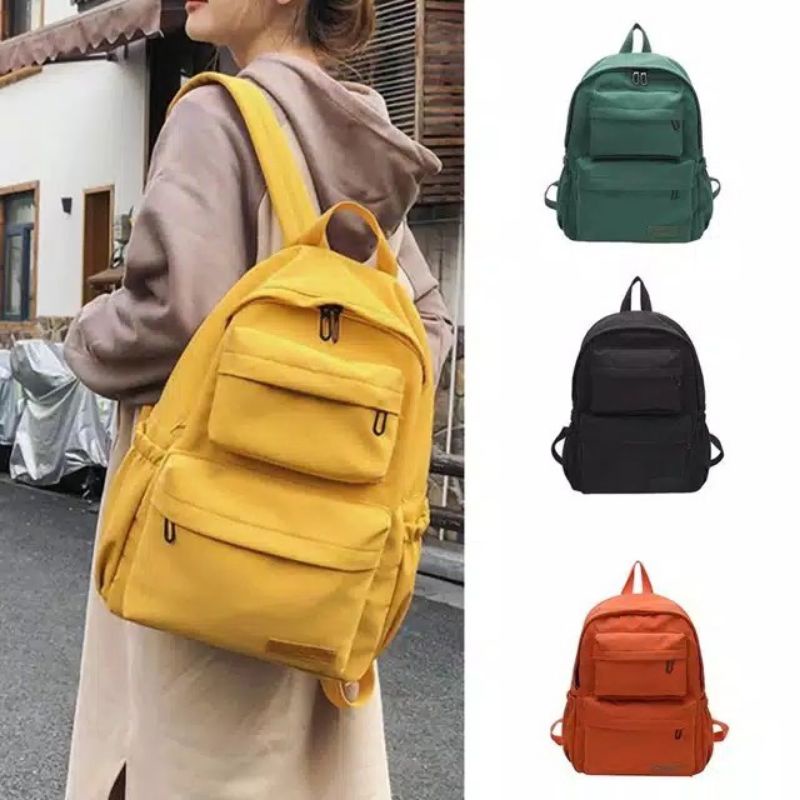 Tas Ransel Wanita Backpack Fashion Bisa Ransel Sekolah Bahan Kanvas