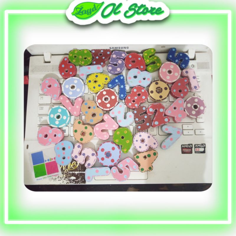 ANGKA KAYU - KAYU TIMBUL - ANGKA TIMBUL - ANGKA KAYU WARNA WARNI - PAJANGAN DINDING - HIASAN DINDING