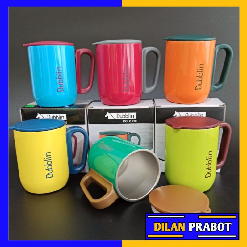 Mug Gelas Cangkir Tahan Panas Dublin 220 ML Kopi Teh Stainless Steel