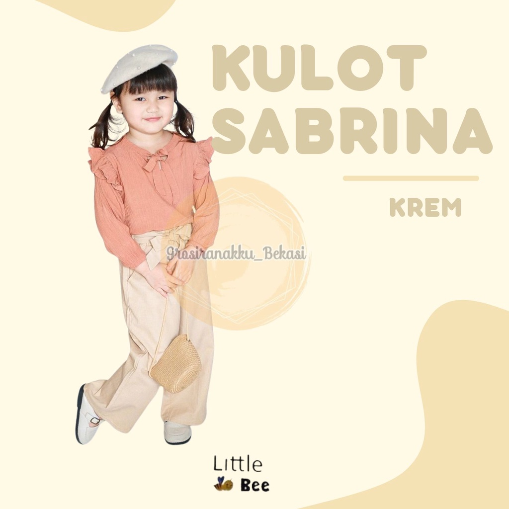 Kulot Anak Polos Sabrina Littlebee Junior Warna Kream Size 2-6Thn