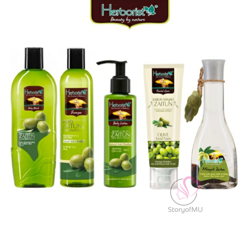 HERBORIST Zaitun Series - Body Wash / Shampoo / Lotion / Sabun Wajah / Minyak 75ml / 150ml