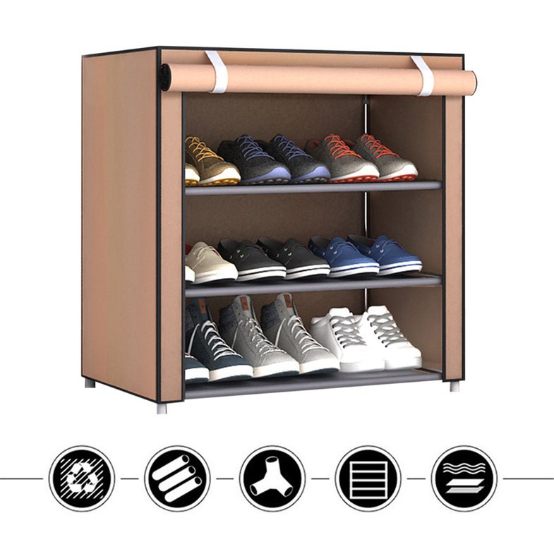 Ek Non Woven Fabric Shoes Rack Shoes Organizer Bedroom Dormitory Shoe Racks Shopee Indonesia