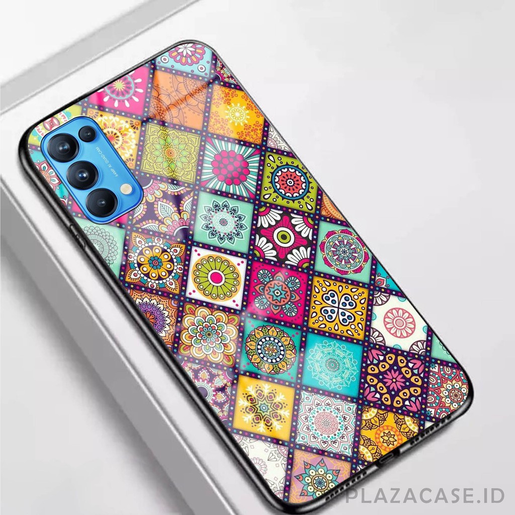 Ethnic Softcase Glass [K40] for RENO 5 A53 REALME 7 Y20 RENO 4F 9C C17 RENO 4 REALME 7i Y50 A73