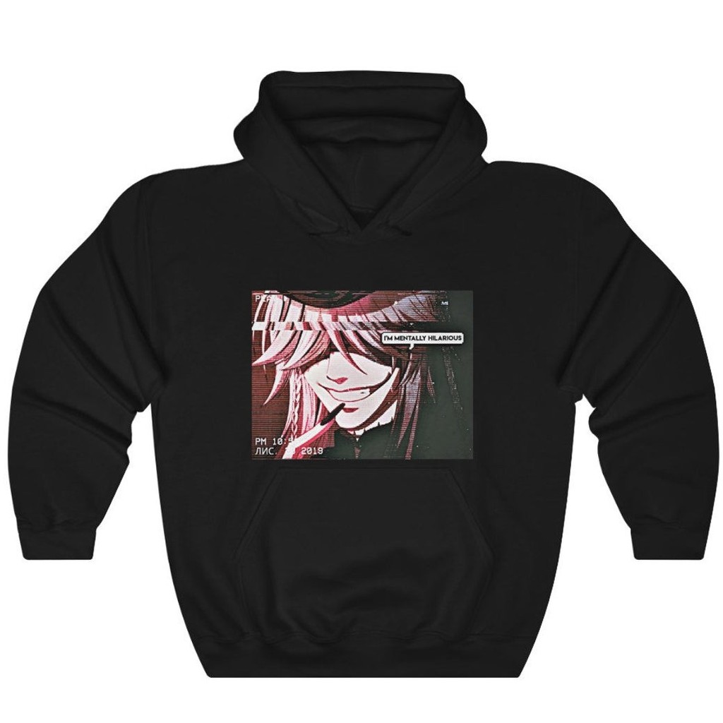 Hoodie Black Butler Undertaker Anime Manga Premium Cotton Fleece