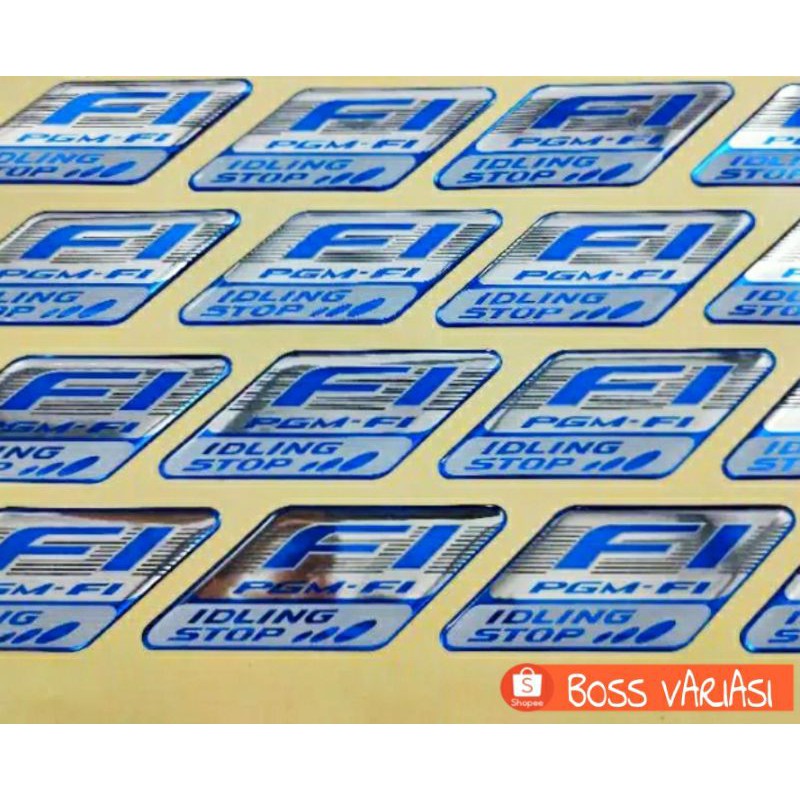 Stiker Resin IDLING STOP FI PGM-FI Honda Fi