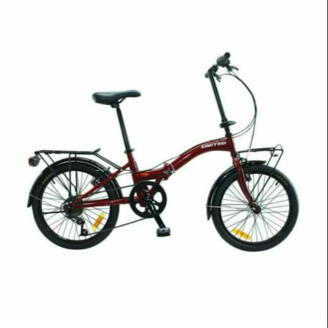 Sepeda lipat United Stylo 20 inch 5 speed hiteen