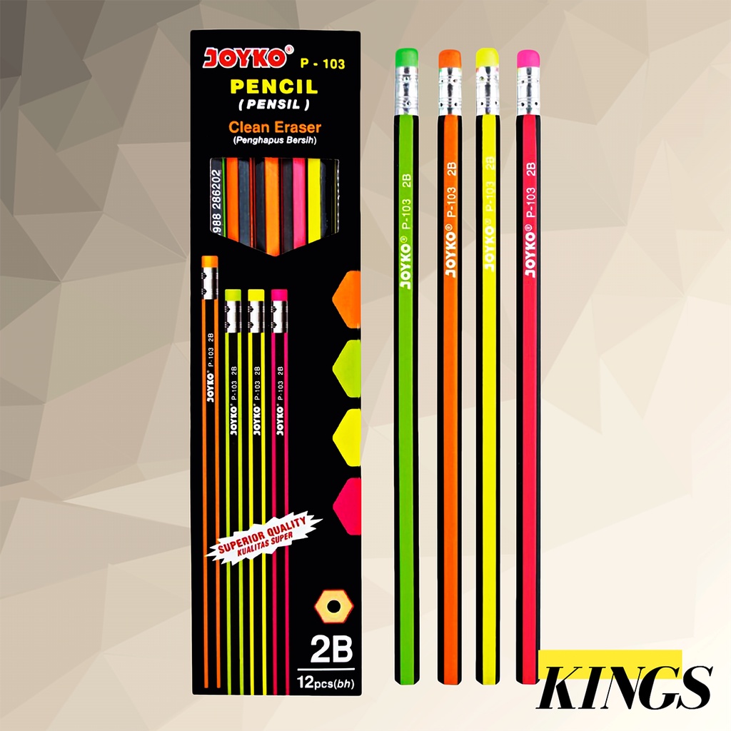 

12 PCS Joyko Pencil / Pensil 2B P-103