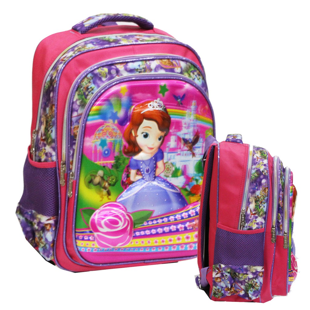 Tas Anak Sekolah Ransel SD Princess Sofia 5D Timbul Hologram Import