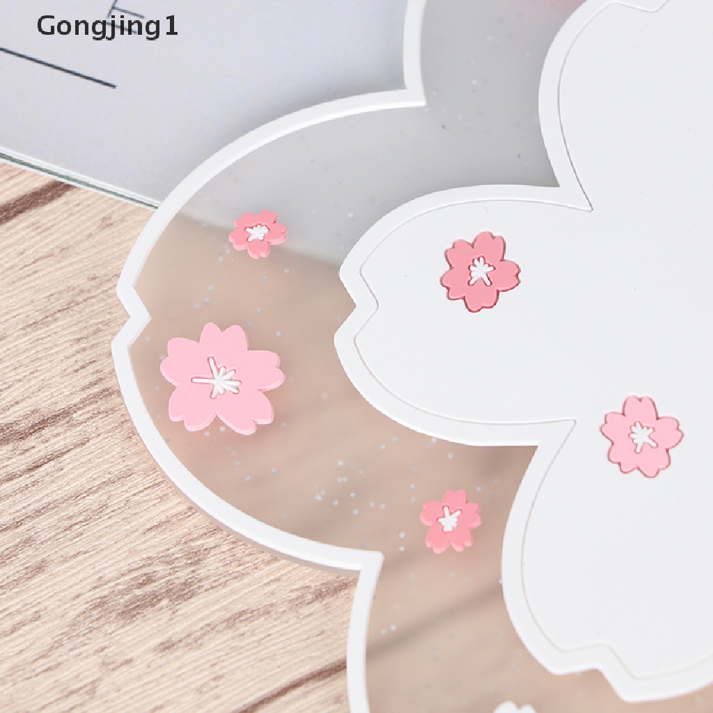 Gongjing1 Tatakan Gelas / Cangkir Teh Anti Slip Motif Bunga Sakura Untuk Kantor