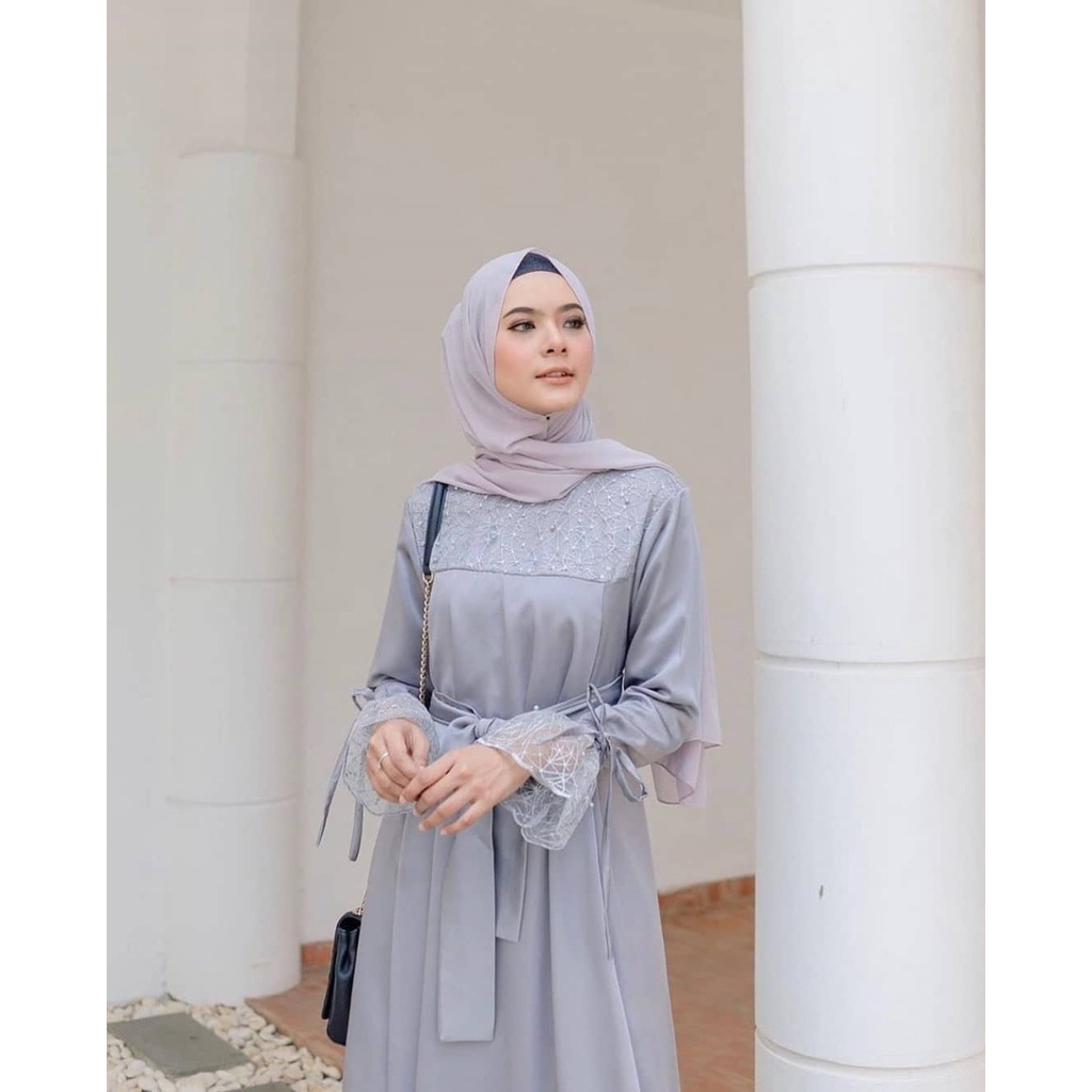(COD) Gamis Dress Terbaru Zhirana Maxi Dress Brukat Import Muslim Terlaris Simple Mewah Elegan Mewah