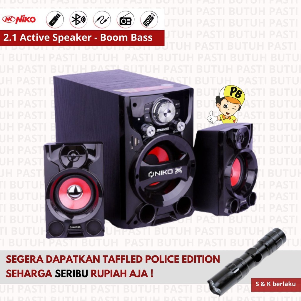 SPEAKER NIKO DYNAMITE 2.1 EKSTRA BASS SLANK NYALAKAN BASS LOE 