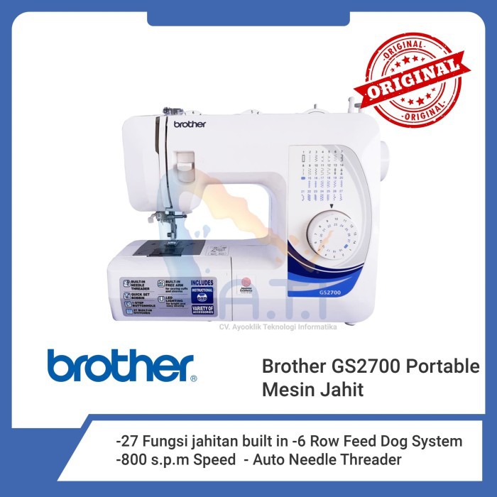 BROTHER Mesin Jahit GS2700 GS 2700 Portable Multifungsi