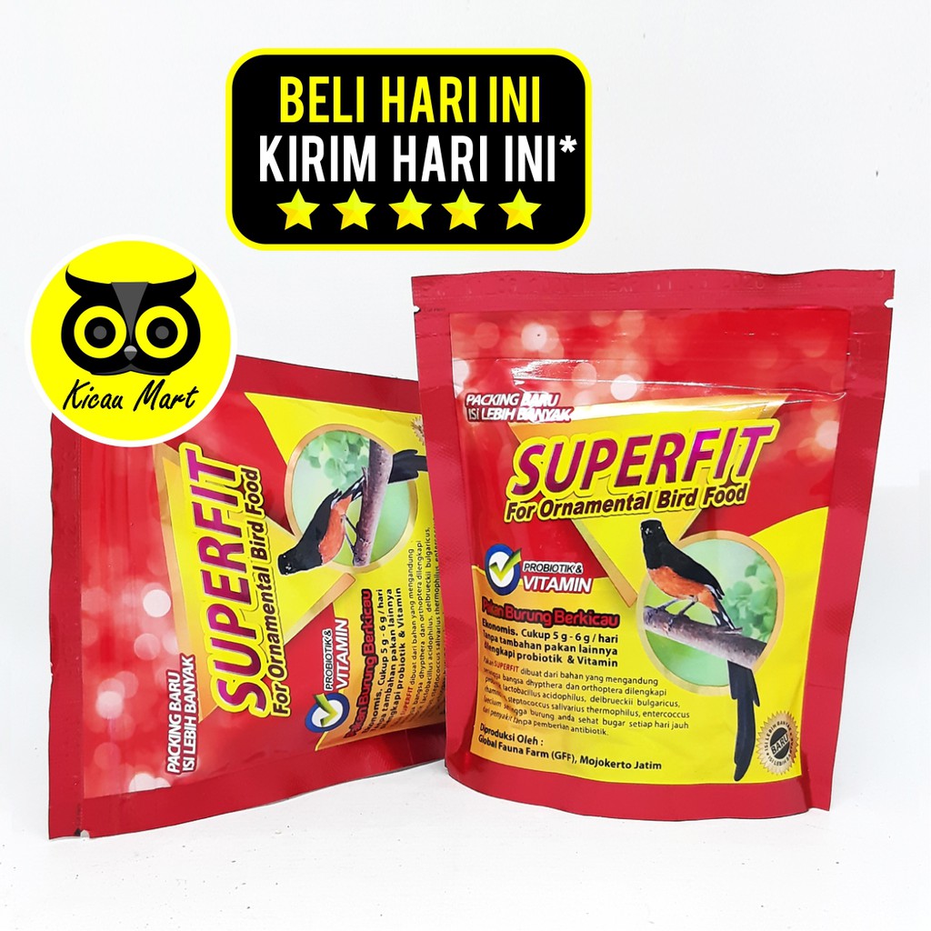 PAKAN MAKANAN TERNAK BREEDING BURUNG VOER PUR SUPERFIT RED HIGH PROTEIN MURAI KACER CUCAK SUPERFITRE