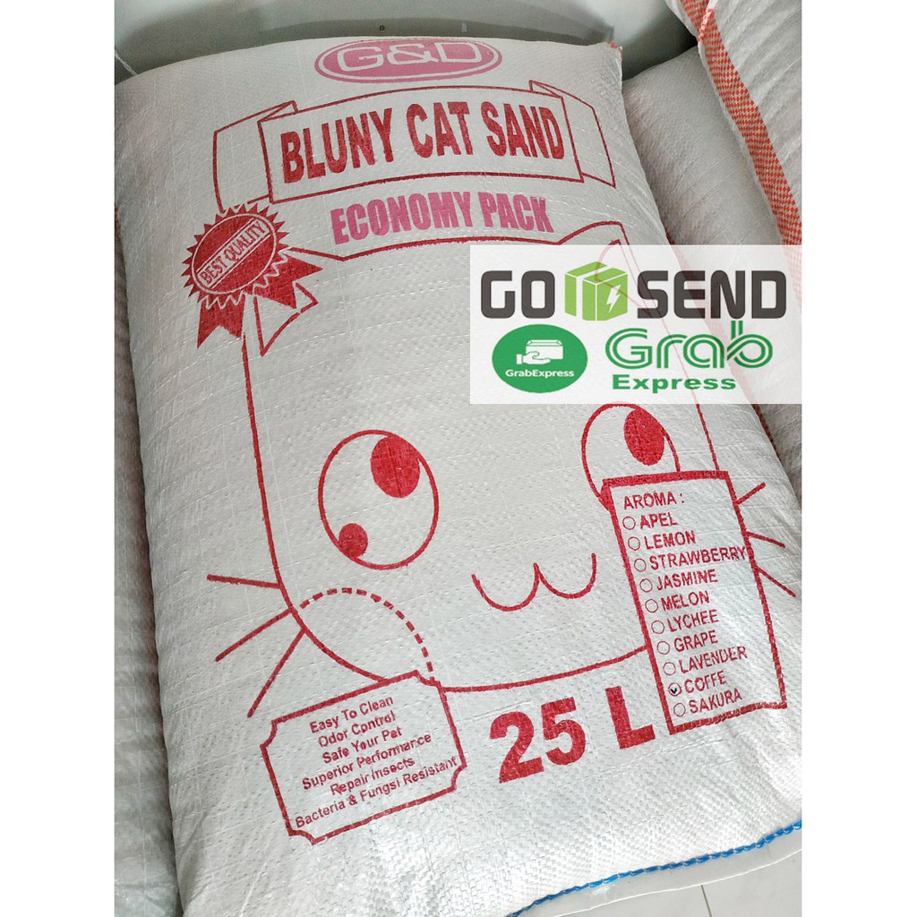 GOSEND - Pasir Bluny Cat Sand 25 Liter Pasir Kucing Gumpal Wangi Murah 25L