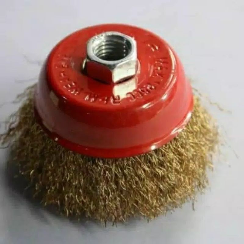 sikat kawat baja kuningan mangkok untuk mesin gerinda pembersih karat