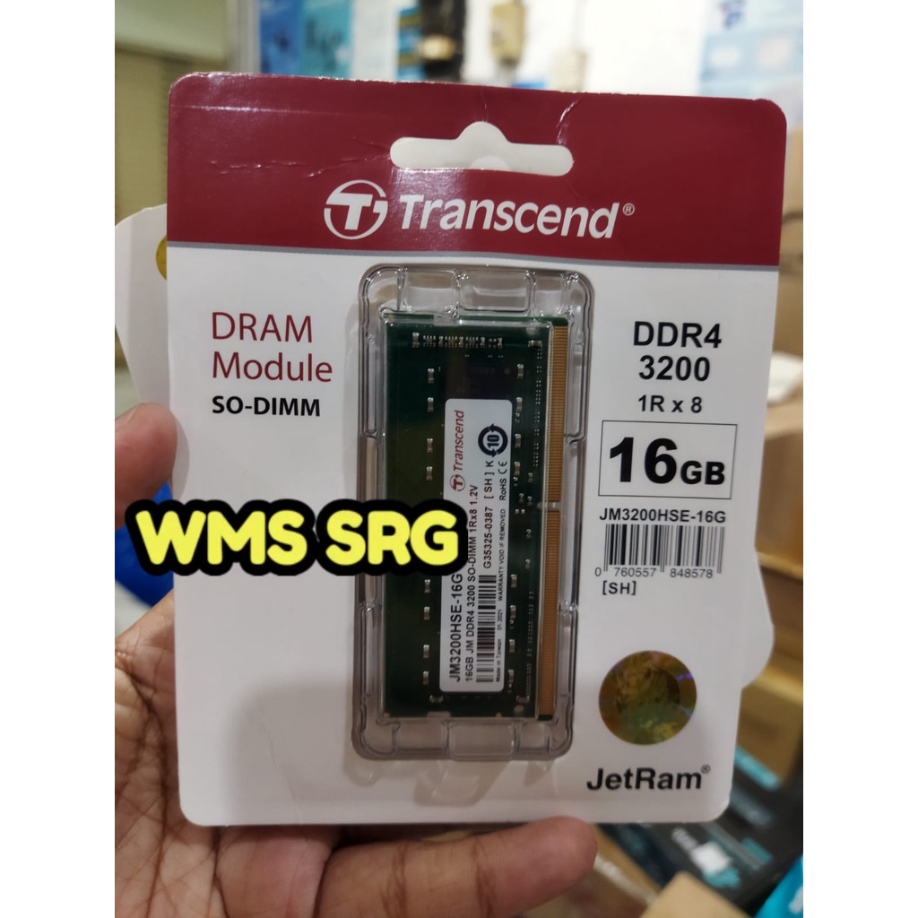RAM LAPTOP 16GB DDR4 PC3200 TRANSCEND - JM3200HSE-16G