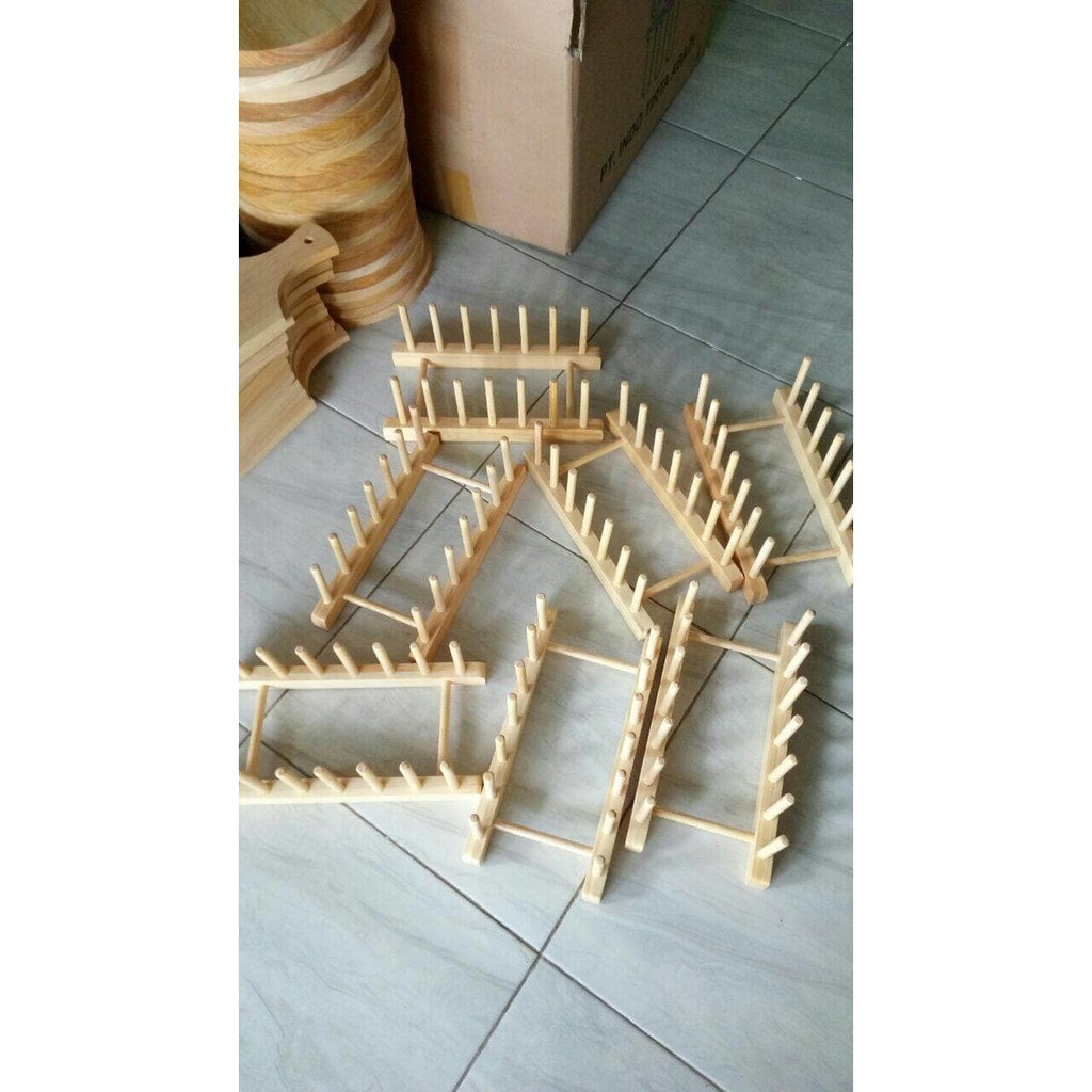 Rak Piring Kayu Pinus / Tempat Piring Kayu Pinus