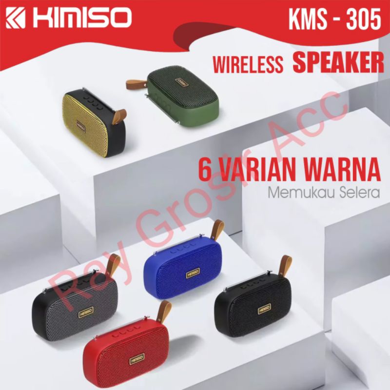 Speaker Bluetooth LED Portable Wireless KMS-305 KMS 305 Power Bass