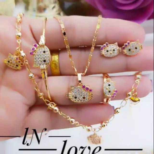 perhiasan xuping set lapis emas