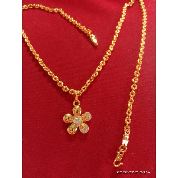 kalung Nuri besar cc zicron lapis emas 24k