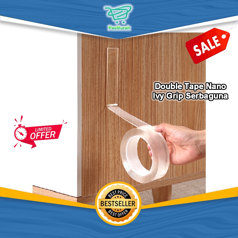 

Lakban Perekat Nano Ajaib Double Tape Bening Tahan Air 10 mm x1 m Lem New Alat Tempel kantor serbaguna