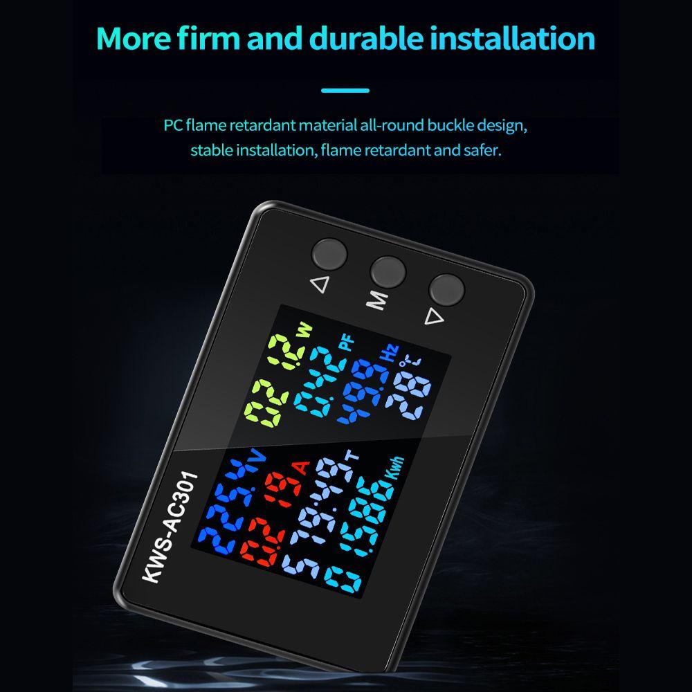 CHOOKYY Voltmeter Digital Ammeter LED Display 0-100A AC 50-300V Power Energy Meter